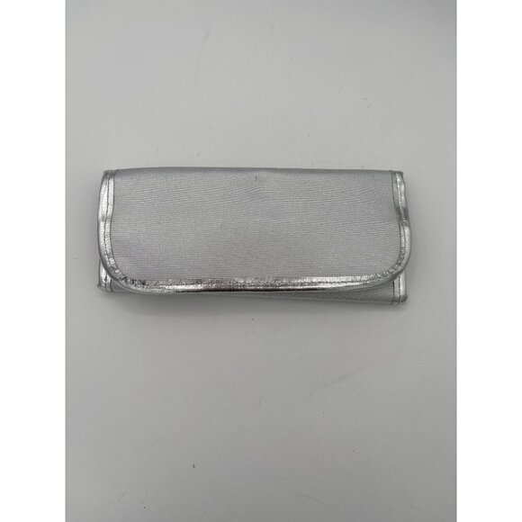 Silver Foldable Travel Jewelry Organizer With Embellished Button Closure - Picture 8 of 10